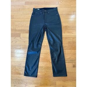 Gap Black Vintage Slim High Rise Faux Leather Jeans
